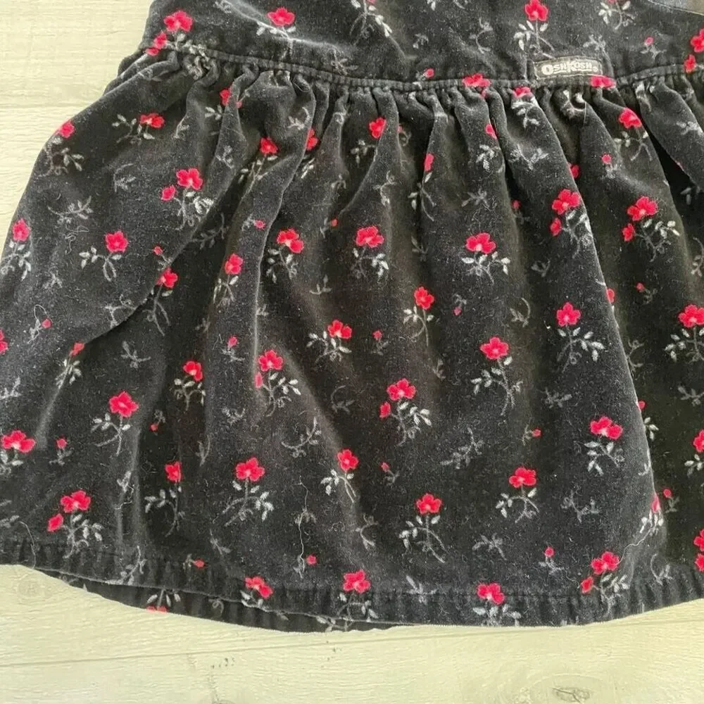 vintage OshKosh B'Gosh black velvet‎ dress 18 months